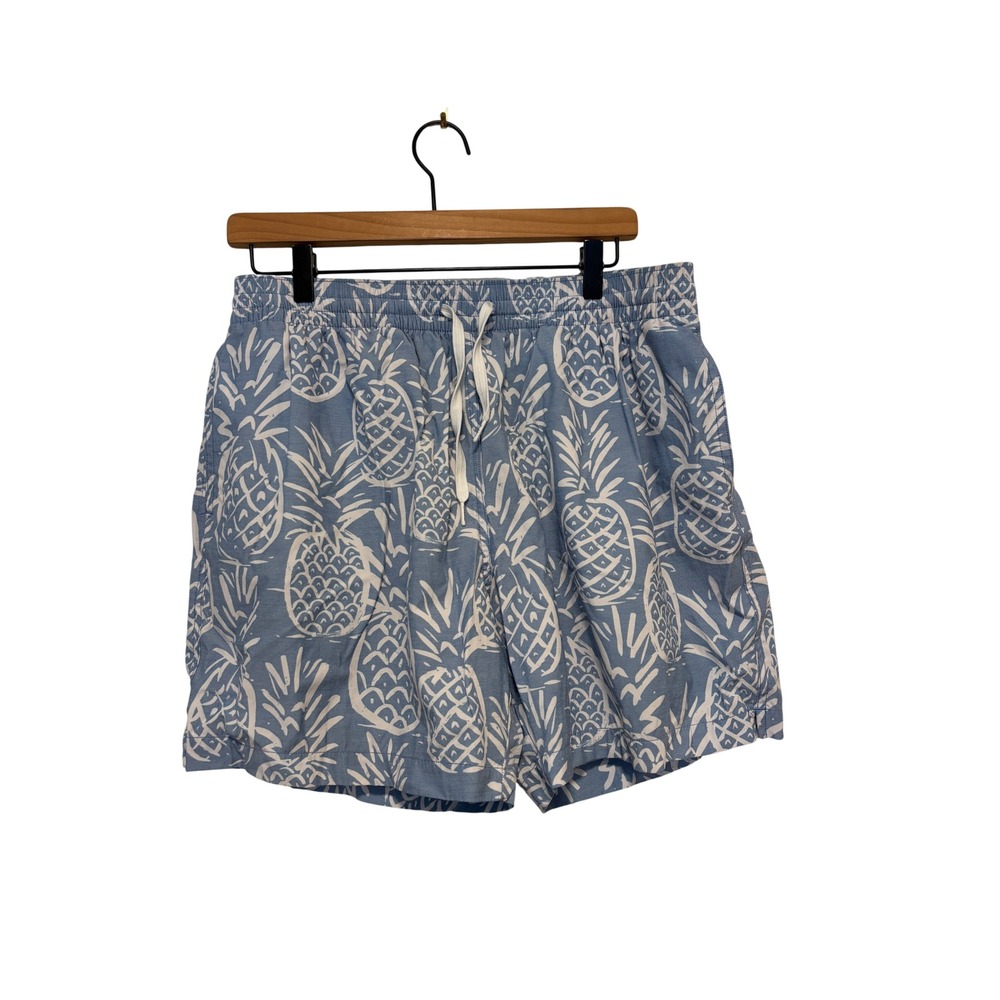 Chubbies Mens Blue Pineapple Print Swim Trunks 5.5 Inseam Size Large